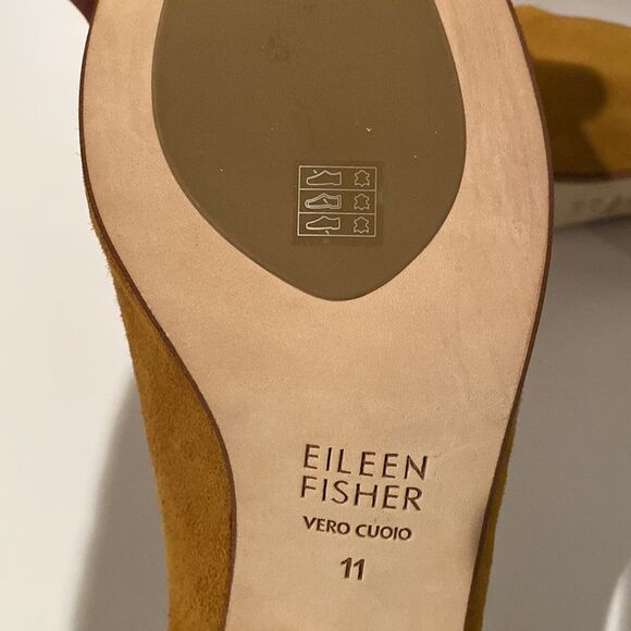 Eileen Fisher Brief Suede Mule Block Heel Shoe - Picture 11 of 12